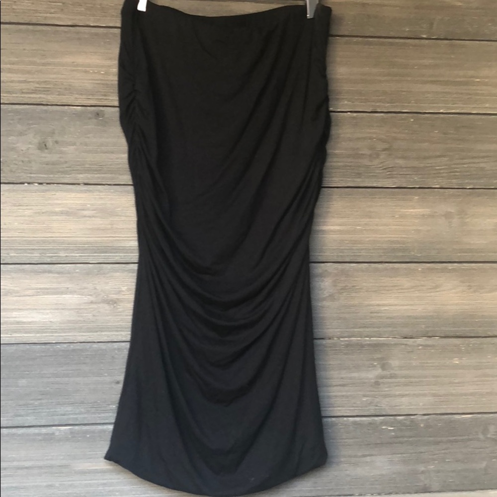 Olivia Moon Rushed Maxi Skirt Black M Medium